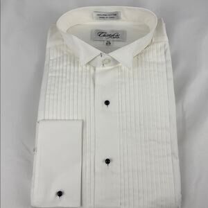 NWT Cristoforo Men's White Dress Shirt Tuxedo Formal Wear, 15.5 36-37